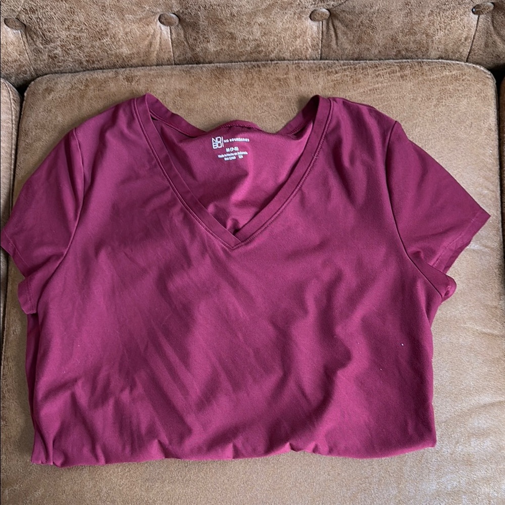 Women's Burgundy V-Neck Top